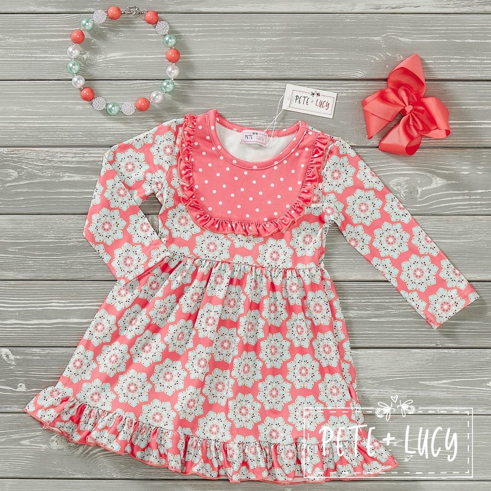 Pink Floral Bohemian Kids Dress